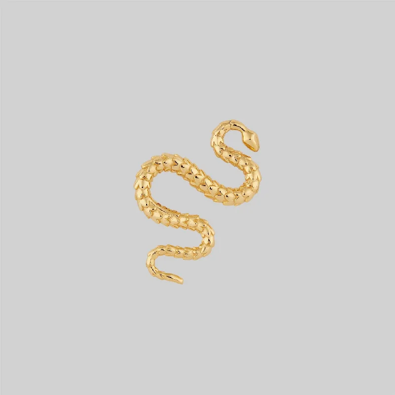 Women's Earrings – Elegant Designs for Every Personality--MINERVA. Snake Stud Earring - Gold