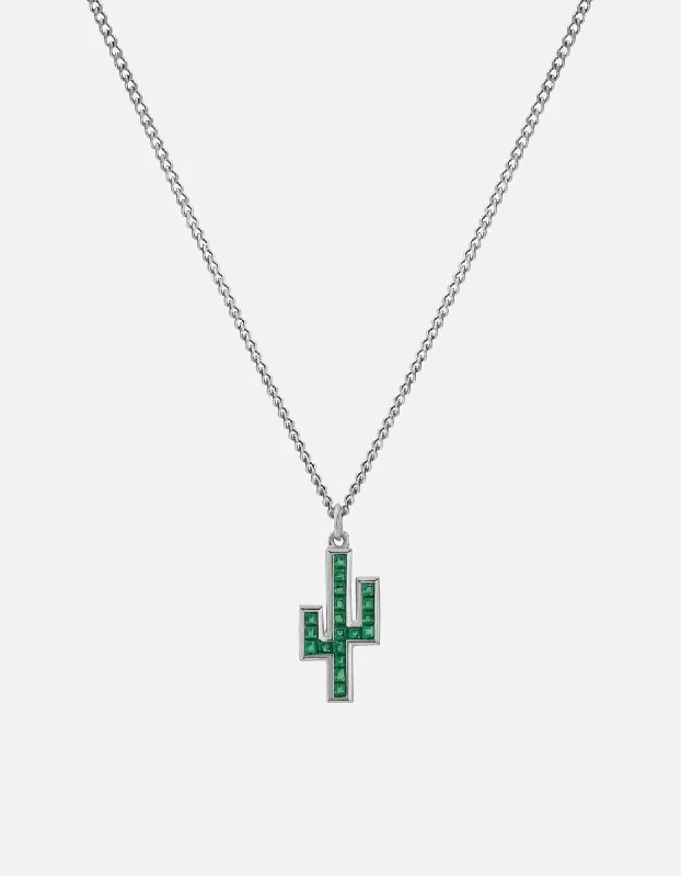 Exclusive Men's Necklaces & Pendants for the Modern Gentleman-Cactus Onyx Necklace, Sterling Silver Exclusive Men's Necklaces & Pendants for the Modern Gentleman-Cactus Onyx Necklace, Sterling Silver