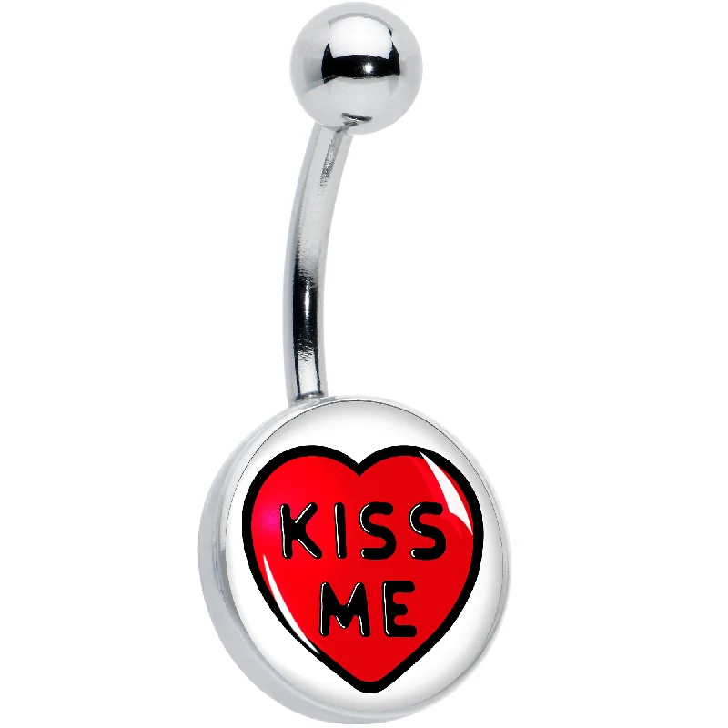 Designer Belly Rings with Elegant Style -Kiss Me Candy Heart Belly Ring