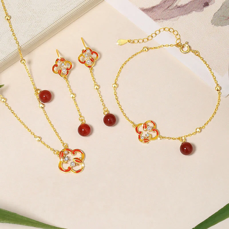 Women's Earrings – Elegant Designs for Every Personality--Buddha Stones 925 Sterling Silver Four Leaf Clover Koi Fish Red Agate Pearl Wealth Bracelet Necklace Pendant Earrings Set Women's Earrings – Elegant Designs for Every Personality--Buddha Stones 925 Sterling Silver Four Leaf Clover Koi Fish Red Agate Pearl Wealth Bracelet Necklace Pendant Earrings Set
