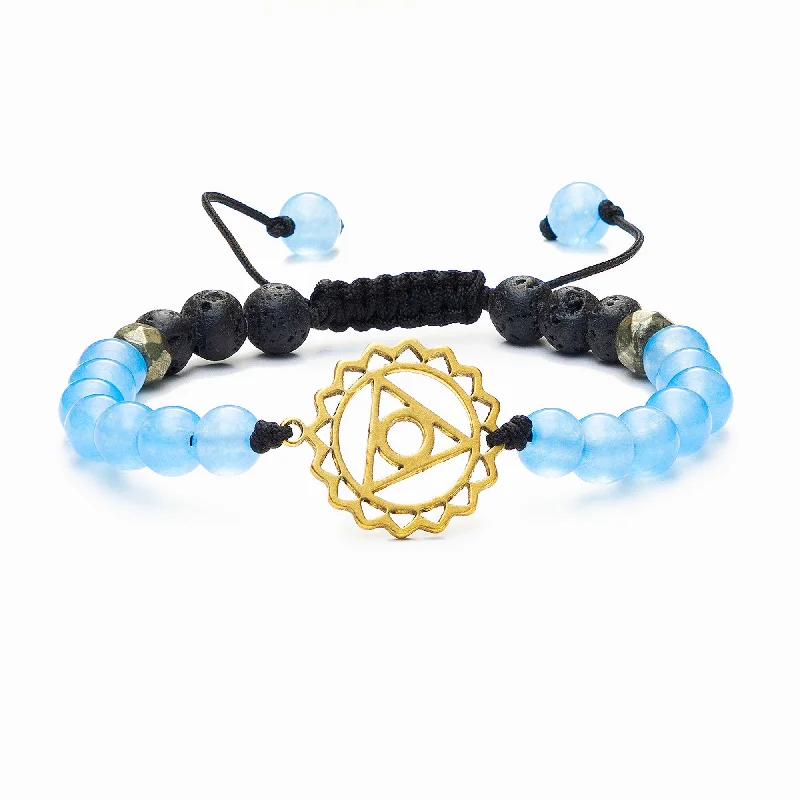 Women's Adjustable Bangle Bracelets-Throat Chakra Diffuser Bracelet