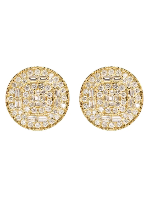 Shop Durable Men's Earrings for Everyday Wear-14K Yellow Gold Diamond Earrings For Men | 0.72 Carats | 2.92 Grams Shop Durable Men's Earrings for Everyday Wear-14K Yellow Gold Diamond Earrings For Men | 0.72 Carats | 2.92 Grams