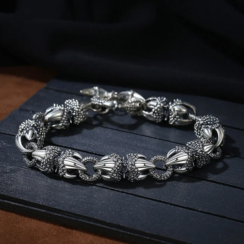 Men's Bracelets with Stone Accents-Buddha Stones Dragon Claw Engraved Strength Protection Bracelet Men's Bracelets with Stone Accents-Buddha Stones Dragon Claw Engraved Strength Protection Bracelet