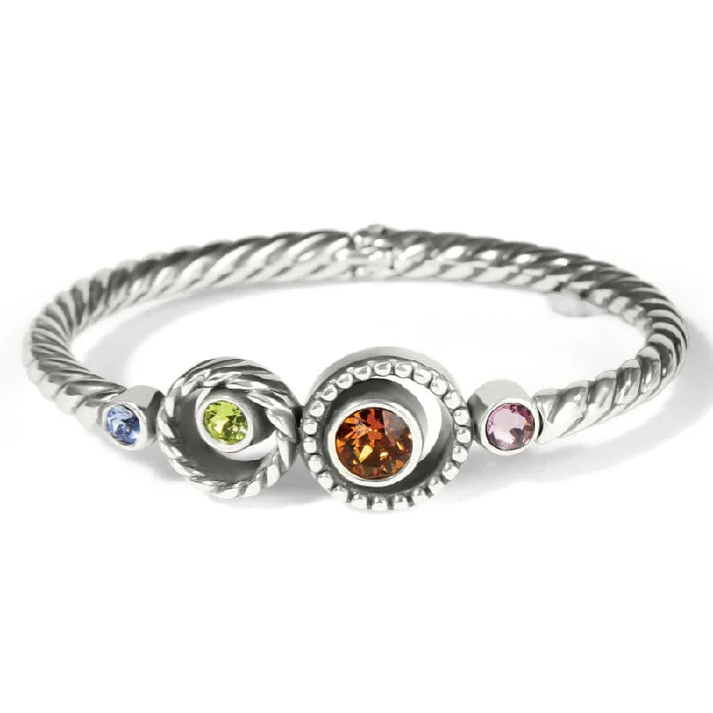 Women's Bangles with Semi-Precious Stones-Halo Gems Hinged Bangle