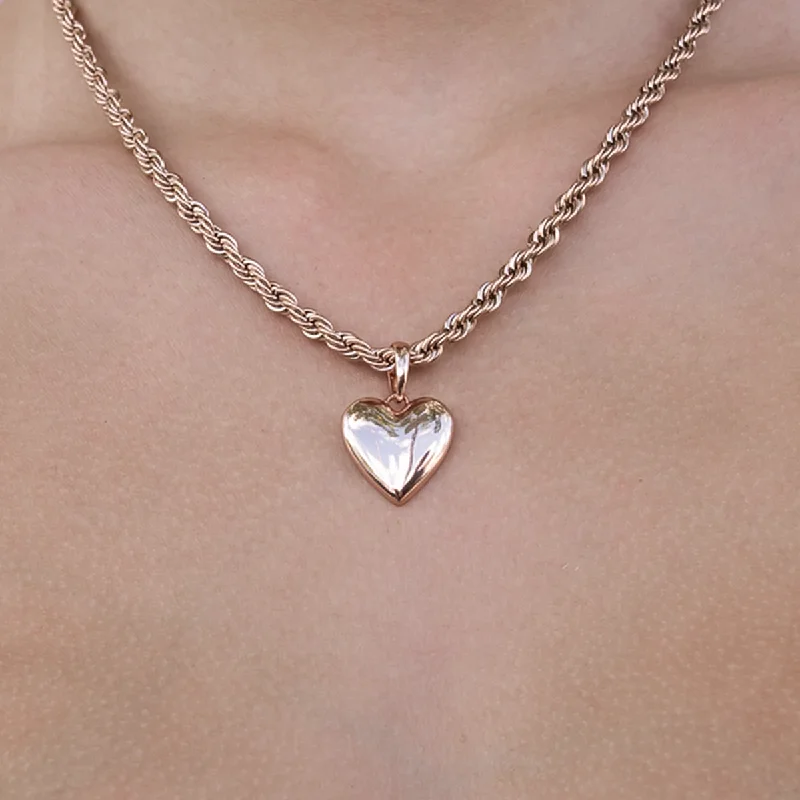 Shop Classic Women's  Necklaces & Pendants with a Modern Twist-Simple Micro Heart Pendant in Rose Gold