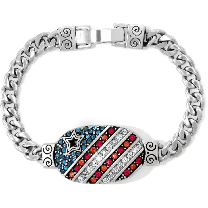 Casual Silver Bangles for Women-Americana ID Bracelet