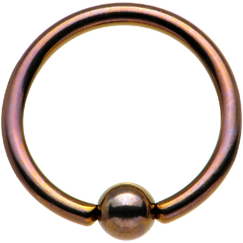 Comfortable Lip Rings for Long-Wear Comfort16 Gauge 3/8 Diameter Bronze Anodized BCR Captive Ring