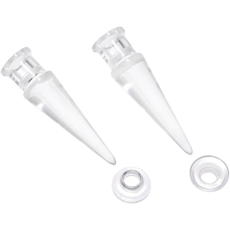 Women's Earrings – Elegant Designs for Every Personality--Clear 2 in 1 Interchangeable Screw Fit Plug and Taper Set Women's Earrings – Elegant Designs for Every Personality--Clear 2 in 1 Interchangeable Screw Fit Plug and Taper Set