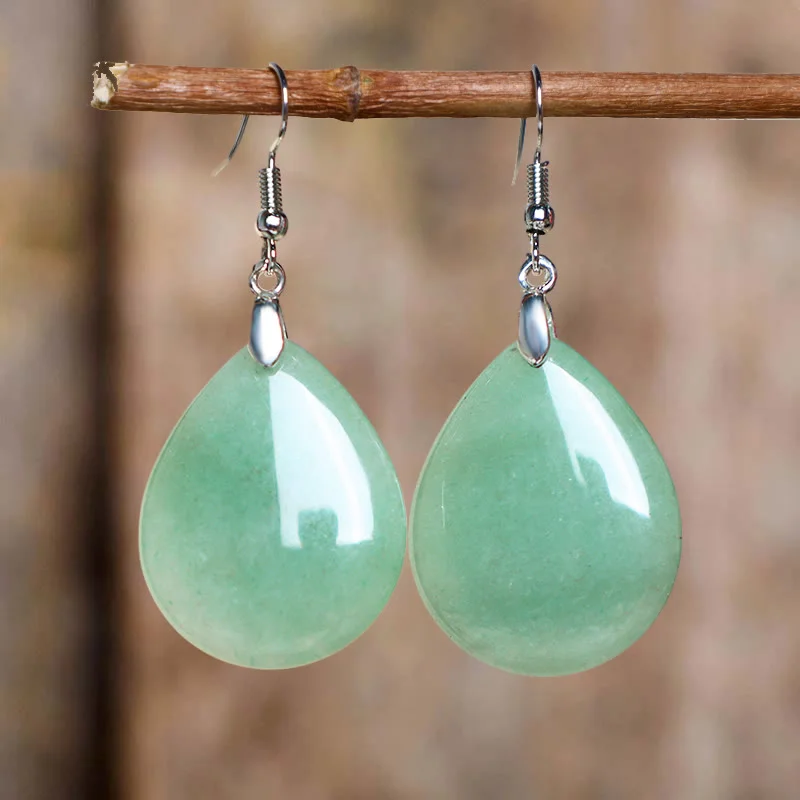 Women's Earrings – Elegant Designs for Every Personality--Buddha Stones Natural Aventurine Dangle Healing Drop Earrings Women's Earrings – Elegant Designs for Every Personality--Buddha Stones Natural Aventurine Dangle Healing Drop Earrings