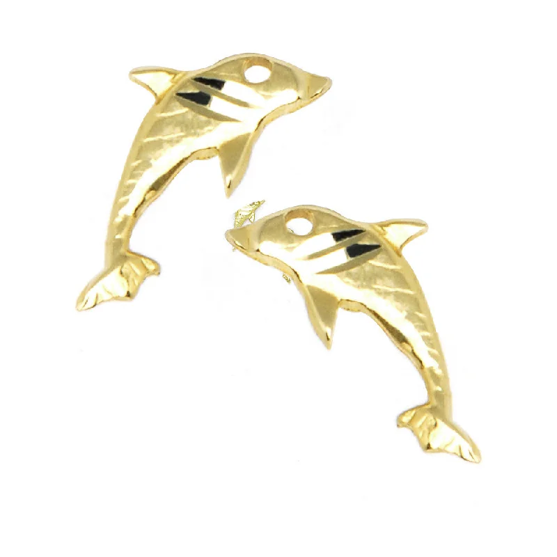 Women's Earrings – Elegant Designs for Every Personality--14kt Yellow Gold Fish Stud Earrings