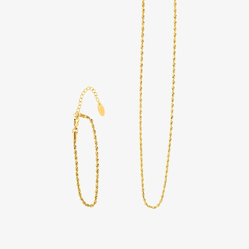 Elegant Bangles for Women with Subtle Stones-Rope Chain Bundle