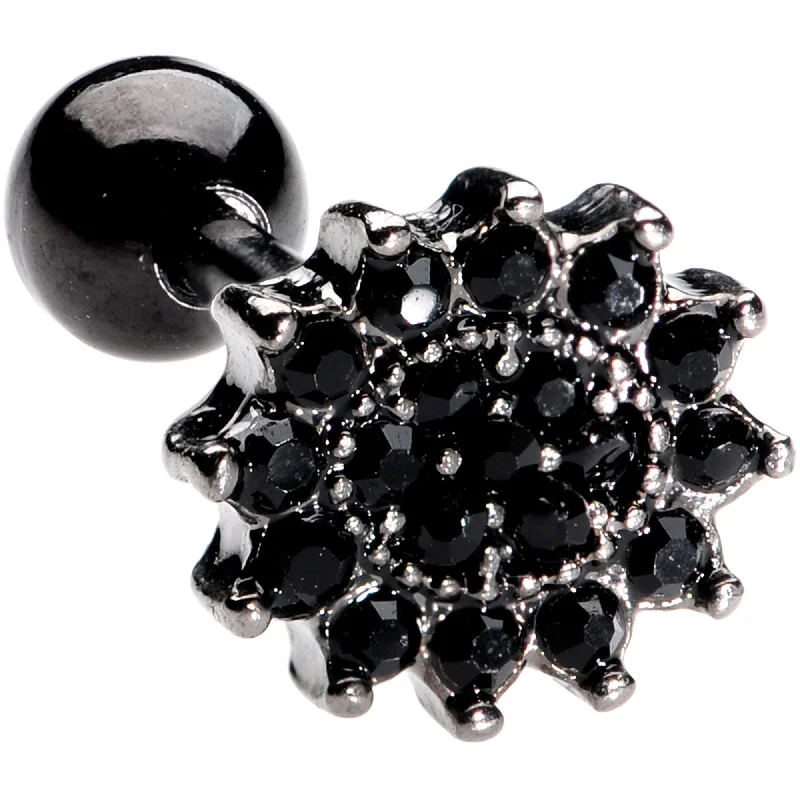 Women's Earrings – Elegant Designs for Every Personality--16 Gauge 1/4 Black Gem Floral Burst Halloween Cartilage Tragus Women's Earrings – Elegant Designs for Every Personality--16 Gauge 1/4 Black Gem Floral Burst Halloween Cartilage Tragus