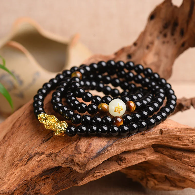 Unique Charm Bracelets for Men-Buddha Stones Chinese Zodiac Obsidian PiXiu Protection Mala Bracelet Unique Charm Bracelets for Men-Buddha Stones Chinese Zodiac Obsidian PiXiu Protection Mala Bracelet