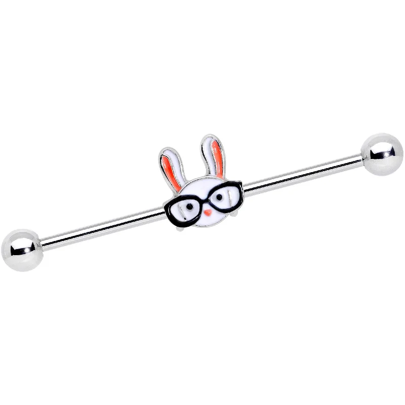 Women's Earrings – Elegant Designs for Every Personality--14 Gauge Nerdy Easter Bunny Industrial Barbell 38mm