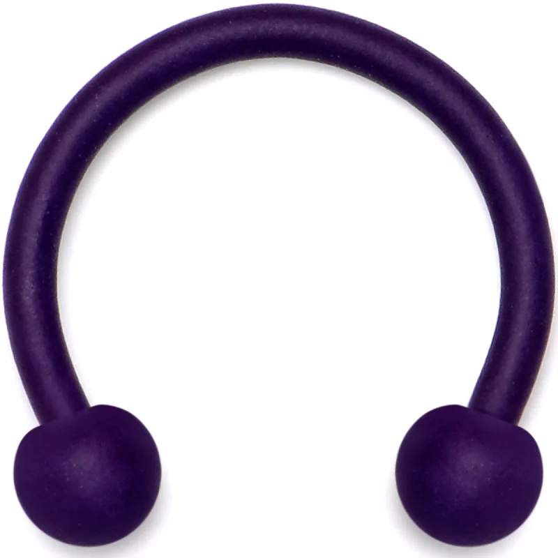 Designer Nose Rings for Every Fashion Lover -16 Gauge 3/8 Dark Blue Matte Horseshoe Circular Barbell Designer Nose Rings for Every Fashion Lover -16 Gauge 3/8 Dark Blue Matte Horseshoe Circular Barbell