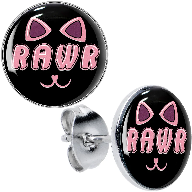 Women's Earrings – Elegant Designs for Every Personality--RAWR Kitty Cat Stud Earrings Women's Earrings – Elegant Designs for Every Personality--RAWR Kitty Cat Stud Earrings