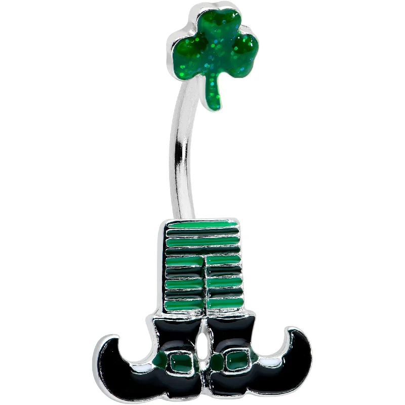 Designer Belly Rings for Exclusive Looks -Leprechaun Legs Shamrock St Patricks Double Mount Belly Ring Designer Belly Rings for Exclusive Looks -Leprechaun Legs Shamrock St Patricks Double Mount Belly Ring