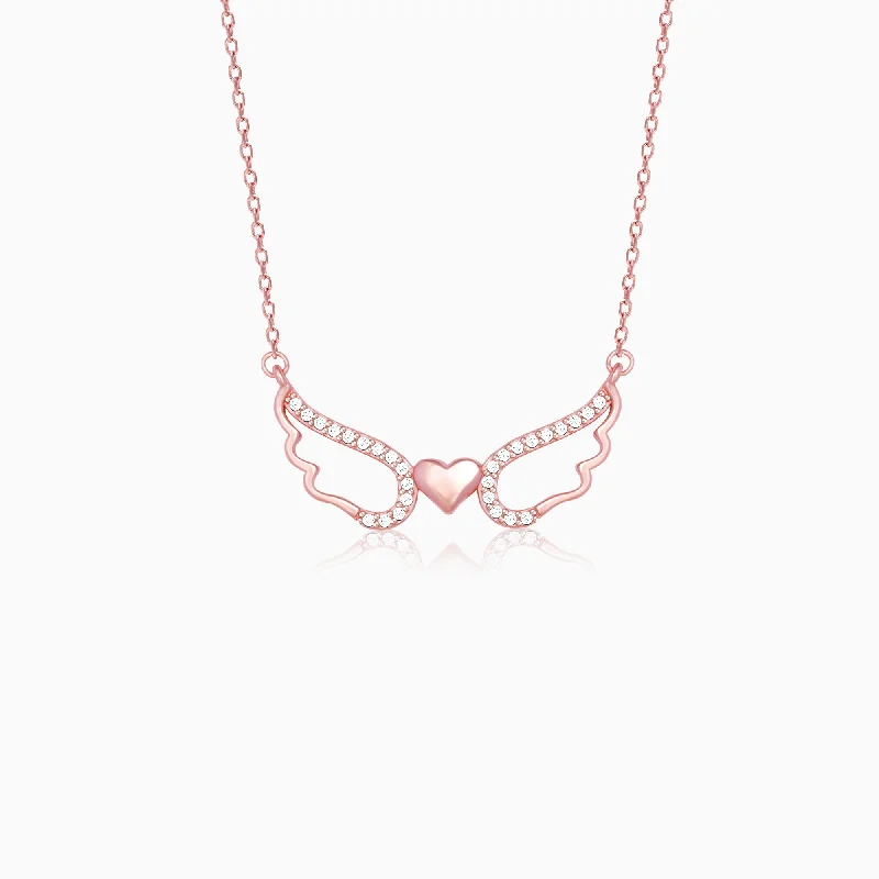 Shop Classic Women's Necklaces & Pendants with a Modern Twist-Rose Gold Wing It With Love Necklace Shop Classic Women's Necklaces & Pendants with a Modern Twist-Rose Gold Wing It With Love Necklace