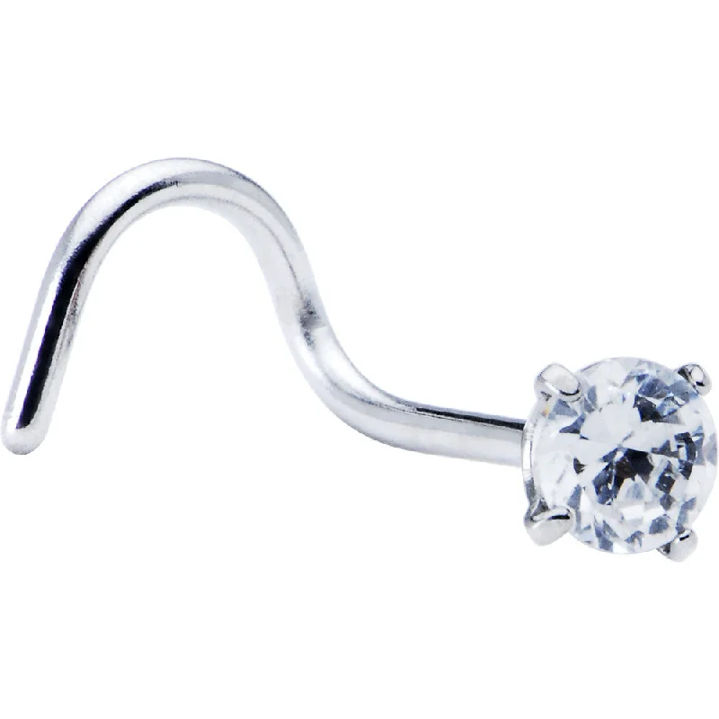 Nose Rings for Special Occasions -Clear Crystalline Cubic Zirconia Nose Screw