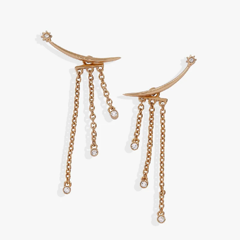 Women's Earrings – Elegant Designs for Every Personality--Celestial Shooting Star Ear Jacket Earring