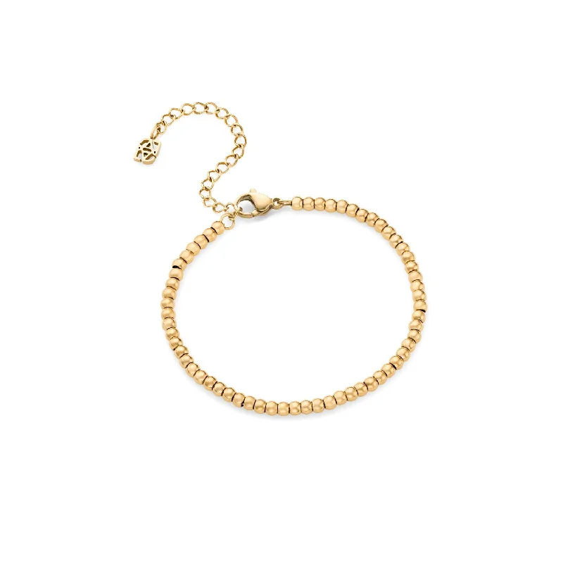 Colorful Gemstone Bangles for Women-Small Beaded Bracelet (Gold)