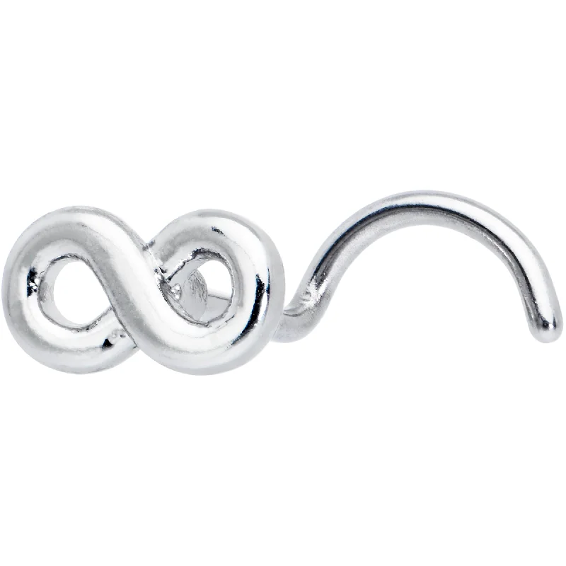 Cute Nose Rings -20 Gauge Gleaming Infinity Symbol Nose Screw