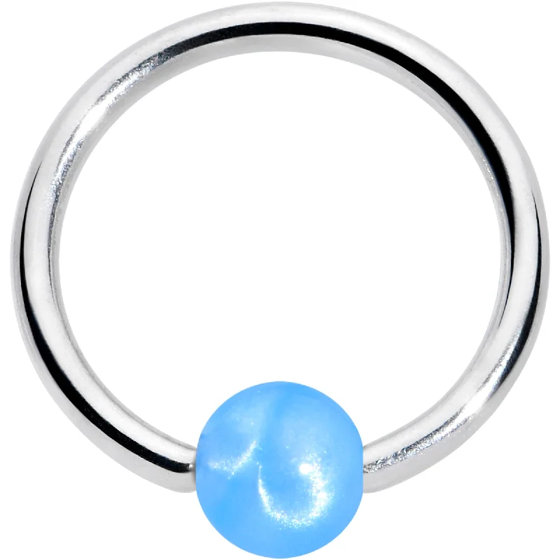 Nose Rings for Every Occasion -16 Gauge 3/8 Simple Opaque Blue Ball BCR Captive Bead Ring Nose Rings for Every Occasion -16 Gauge 3/8 Simple Opaque Blue Ball BCR Captive Bead Ring