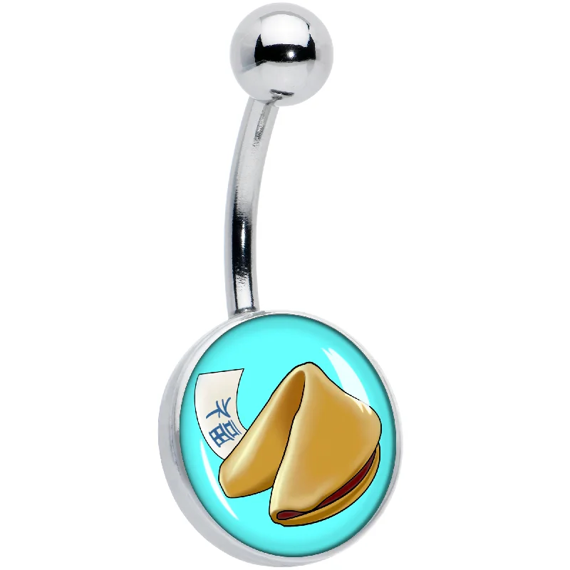 Stylish Belly Rings for Exclusive Appeal -Fortune Cookie Belly Ring