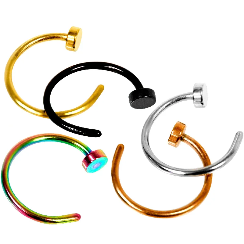 Designer Nose Rings for Every Fashion Lover -20 Gauge 5/16 Multi Color Nose Hoop Set of 5 Designer Nose Rings for Every Fashion Lover -20 Gauge 5/16 Multi Color Nose Hoop Set of 5