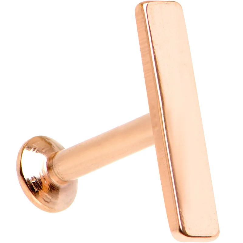 Women's Earrings – Elegant Designs for Every Personality--1/4 9mm Rose Gold IP Rectangle Internal Thread Daith Cartilage Tragus Women's Earrings – Elegant Designs for Every Personality--1/4 9mm Rose Gold IP Rectangle Internal Thread Daith Cartilage Tragus