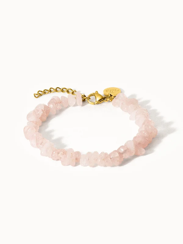 Fashionable Stacked Bangles for Women-Rose Quartz Armband