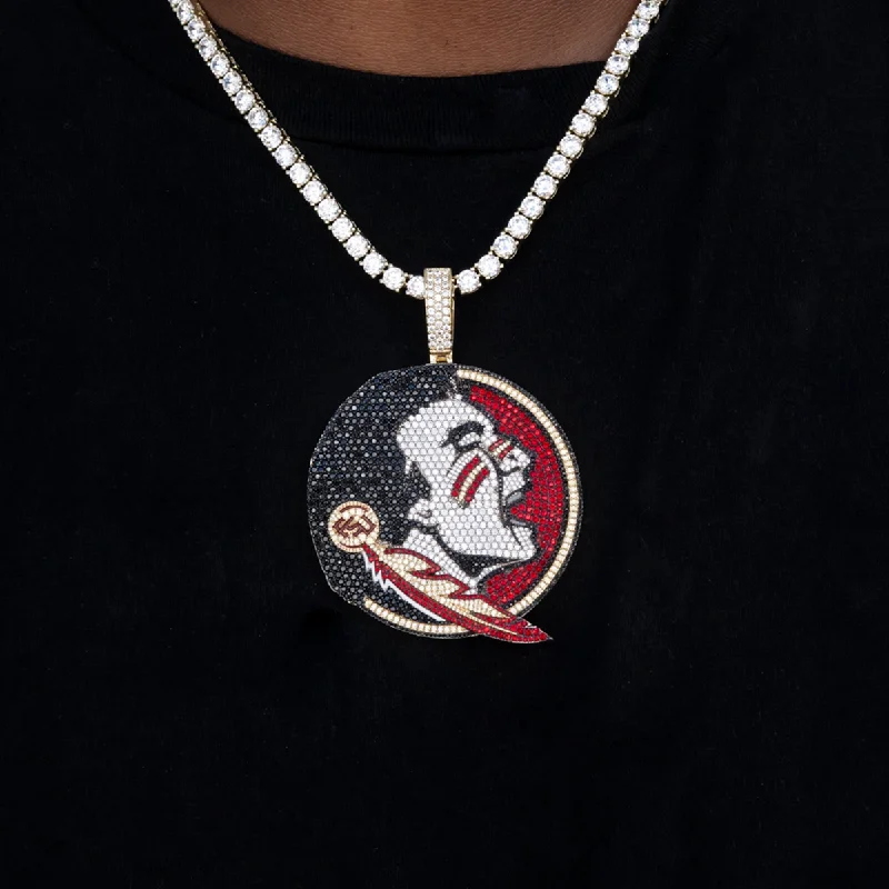 Men's Bracelets for Special Occasions-Large Florida State Seminoles Official NCAA Mascot Pendant Men's Bracelets for Special Occasions-Large Florida State Seminoles Official NCAA Mascot Pendant