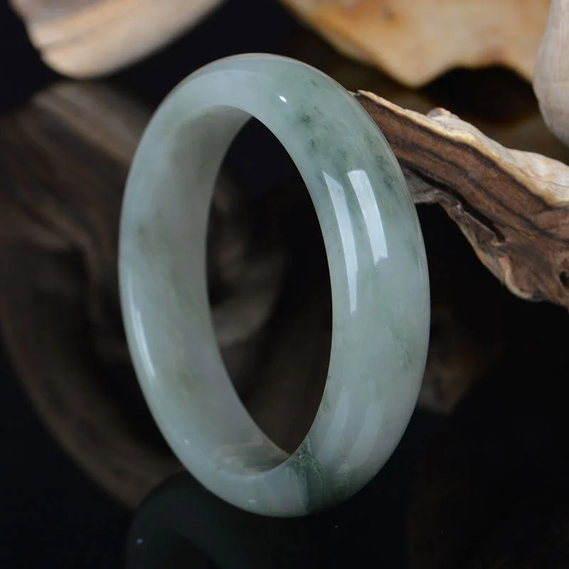 Fashionable Bangles with Enamel Designs for Women-Buddha Stones Natural Jade Luck Healing Bangle Bracelet