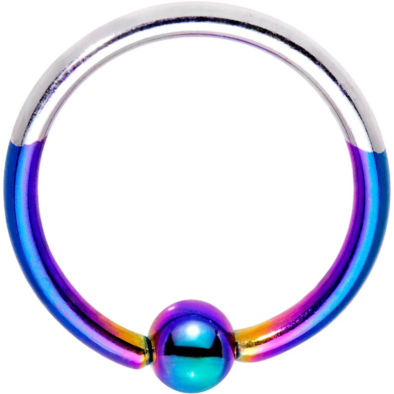 Comfortable Lip Rings for Everyday Use16 Gauge 3/8 Rainbow Tone Two Tone BCR Captive Ring