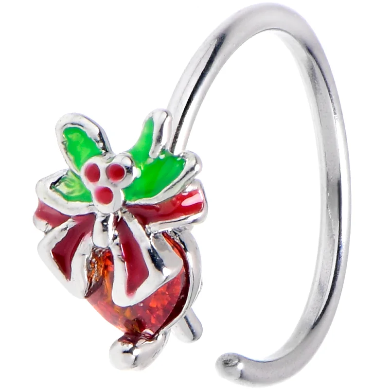 Comfortable and Elegant Nose Rings for All -20 Gauge 5/16 Red Gem Festive Holiday Ornament Nose Hoop Comfortable and Elegant Nose Rings for All -20 Gauge 5/16 Red Gem Festive Holiday Ornament Nose Hoop
