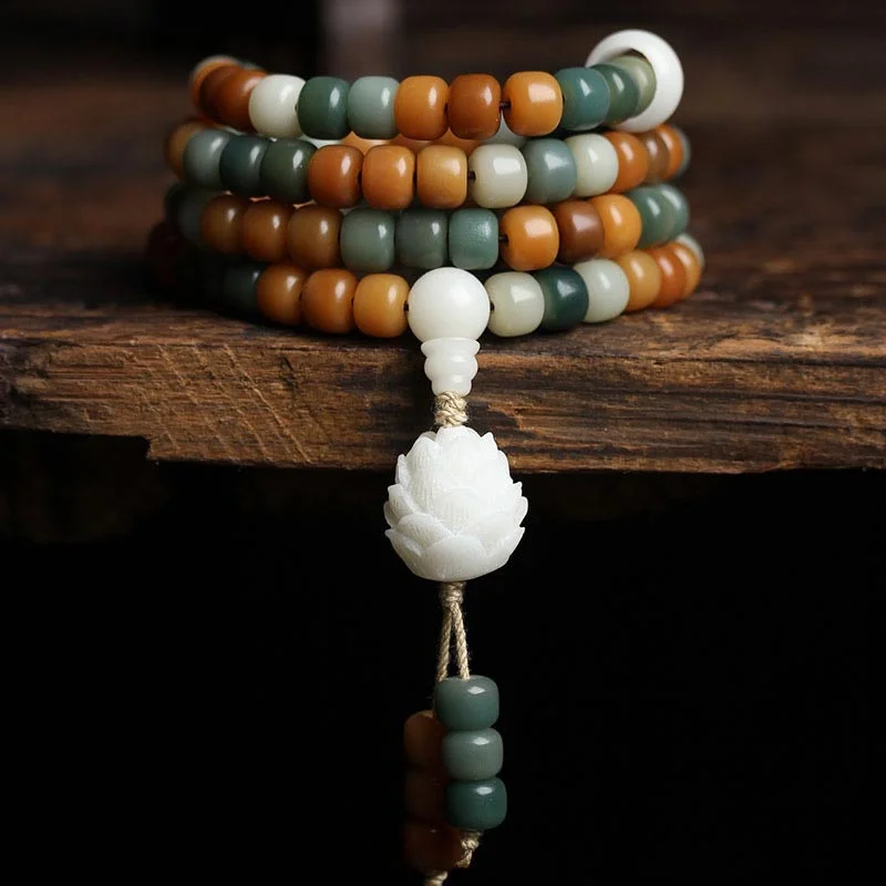 Modern Leather Bracelets for Men-Buddha Stones Bodhi Lotus Mala Harmony Necklace Bracelet Modern Leather Bracelets for Men-Buddha Stones Bodhi Lotus Mala Harmony Necklace Bracelet