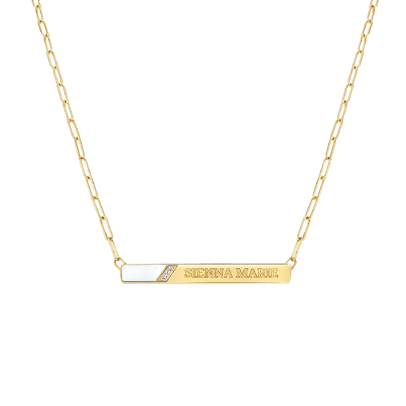Shop Classic Women's Necklaces & Pendants with a Modern Twist-Slash Engravable Necklace with Diamond Accents Shop Classic Women's Necklaces & Pendants with a Modern Twist-Slash Engravable Necklace with Diamond Accents