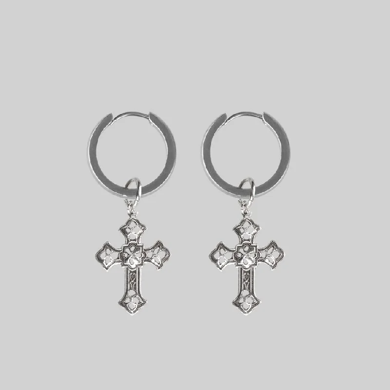 Women's Earrings – Elegant Designs for Every Personality--EVA. Cut Out Cross Earrings