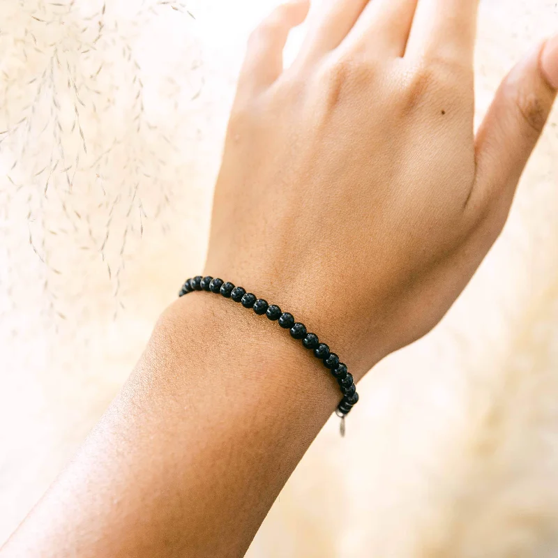 Women's Bangles with Adjustable Size-Black Tourmaline Energy Bracelet