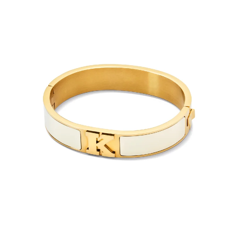 Personalized Wedding Bangles for Women-Icon Initial Bangle (Gold)