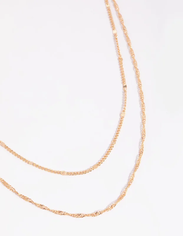 Shop Classic Women's Necklaces & Pendants with a Modern Twist-Gold Twisted Layered Necklace Shop Classic Women's Necklaces & Pendants with a Modern Twist-Gold Twisted Layered Necklace