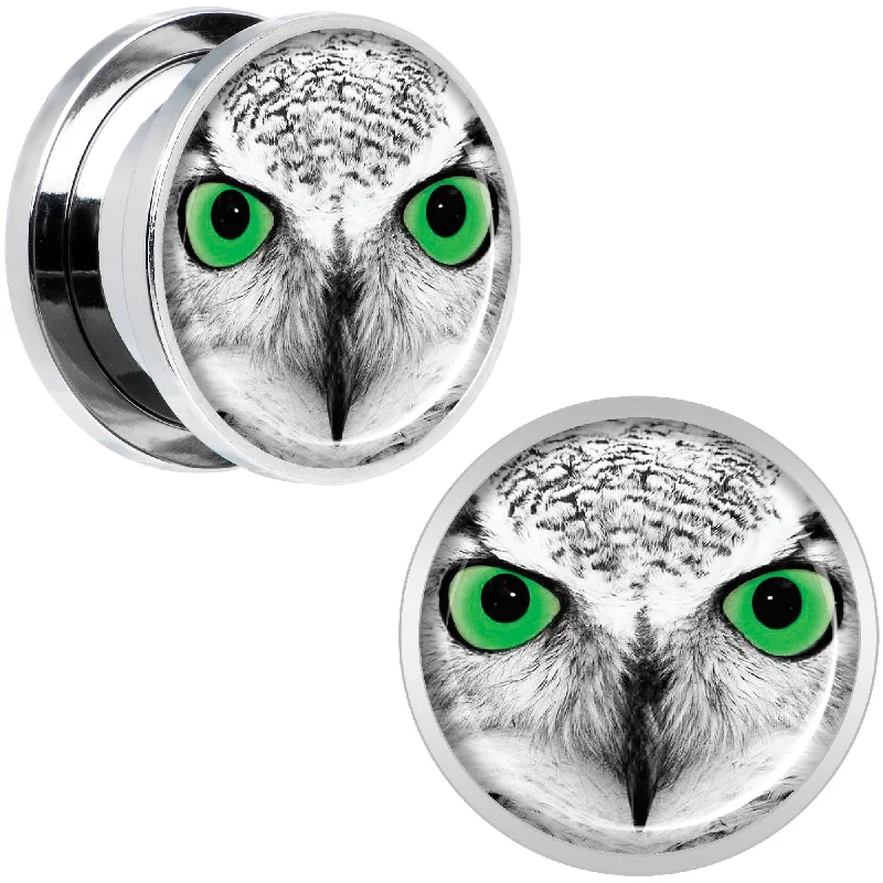 Women's Earrings – Elegant Designs for Every Personality--Black White Owl Steel Screw Fit Plug Set 5/8 Women's Earrings – Elegant Designs for Every Personality--Black White Owl Steel Screw Fit Plug Set 5/8
