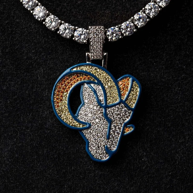 Minimalist Metal Bracelets for Men-Los Angeles Rams Official NFL Pendant