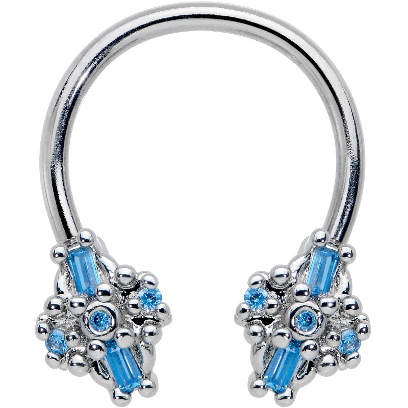 Women's Earrings – Elegant Designs for Every Personality--16 Gauge 3/8 Blue Gem Opulent Cross Horseshoe Circular Barbell Women's Earrings – Elegant Designs for Every Personality--16 Gauge 3/8 Blue Gem Opulent Cross Horseshoe Circular Barbell