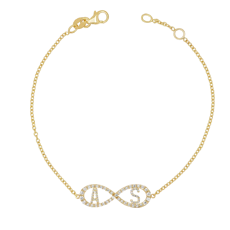 Durable Silicone Bracelets for Men-Diamond Infinity Letter Bracelet