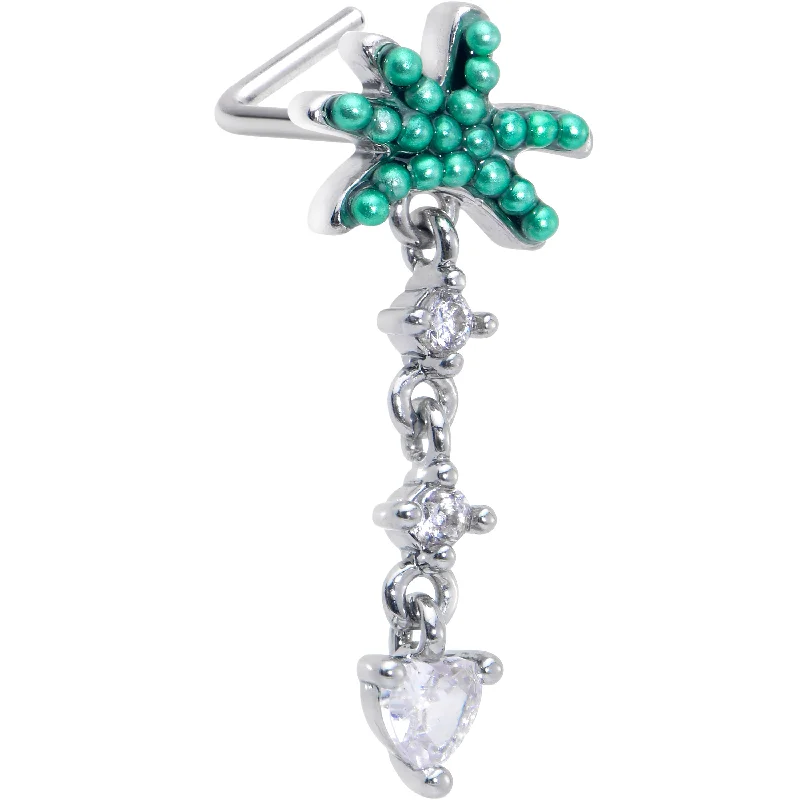 Vintage Style Nose Rings -20 Gauge 7mm Clear Gem Palm Tree Love Dangle L Shape Nose Ring Vintage Style Nose Rings -20 Gauge 7mm Clear Gem Palm Tree Love Dangle L Shape Nose Ring