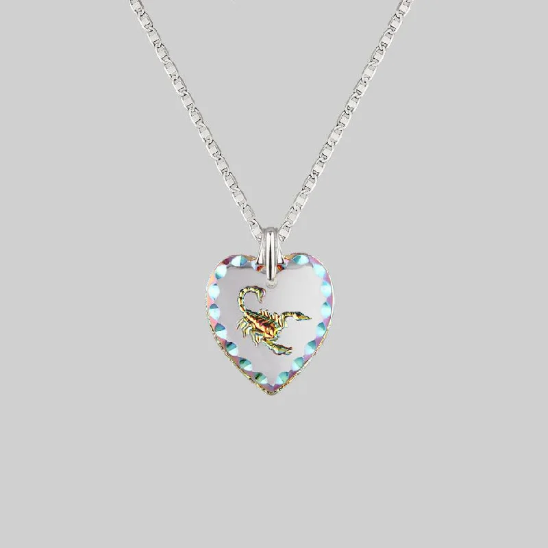 Shop Classic Women's  Necklaces & Pendants with a Modern Twist-ANTARES. Glass Scorpion Necklace - Silver