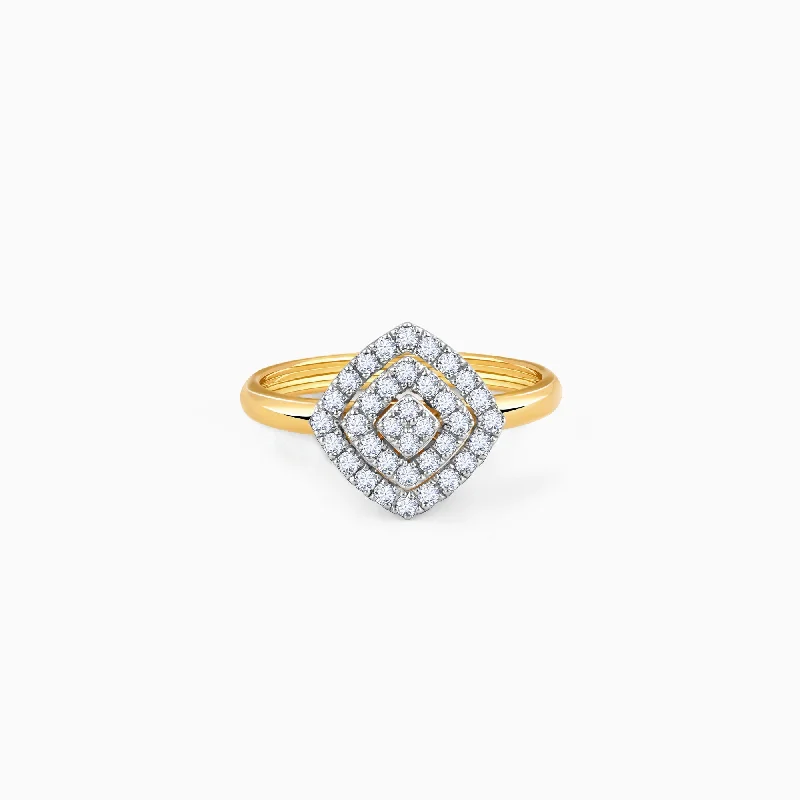 Chic Women's Rings for Fashion-Forward Looks-Gold Forever Yours Diamond Ring