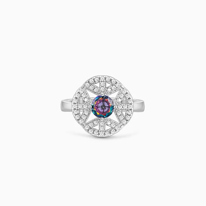Chic Women's Rings for Fashion-Forward Looks-Silver Quatrefoil Radiance Ring