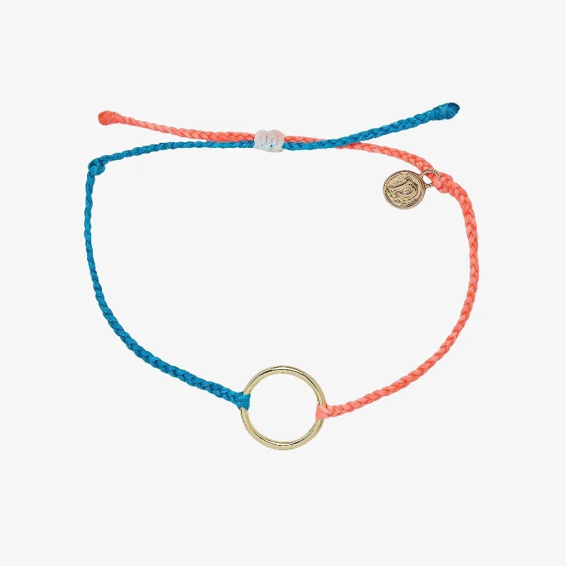 Women's Bangle Sets with Charms-Two-Tone Full Circle Charm